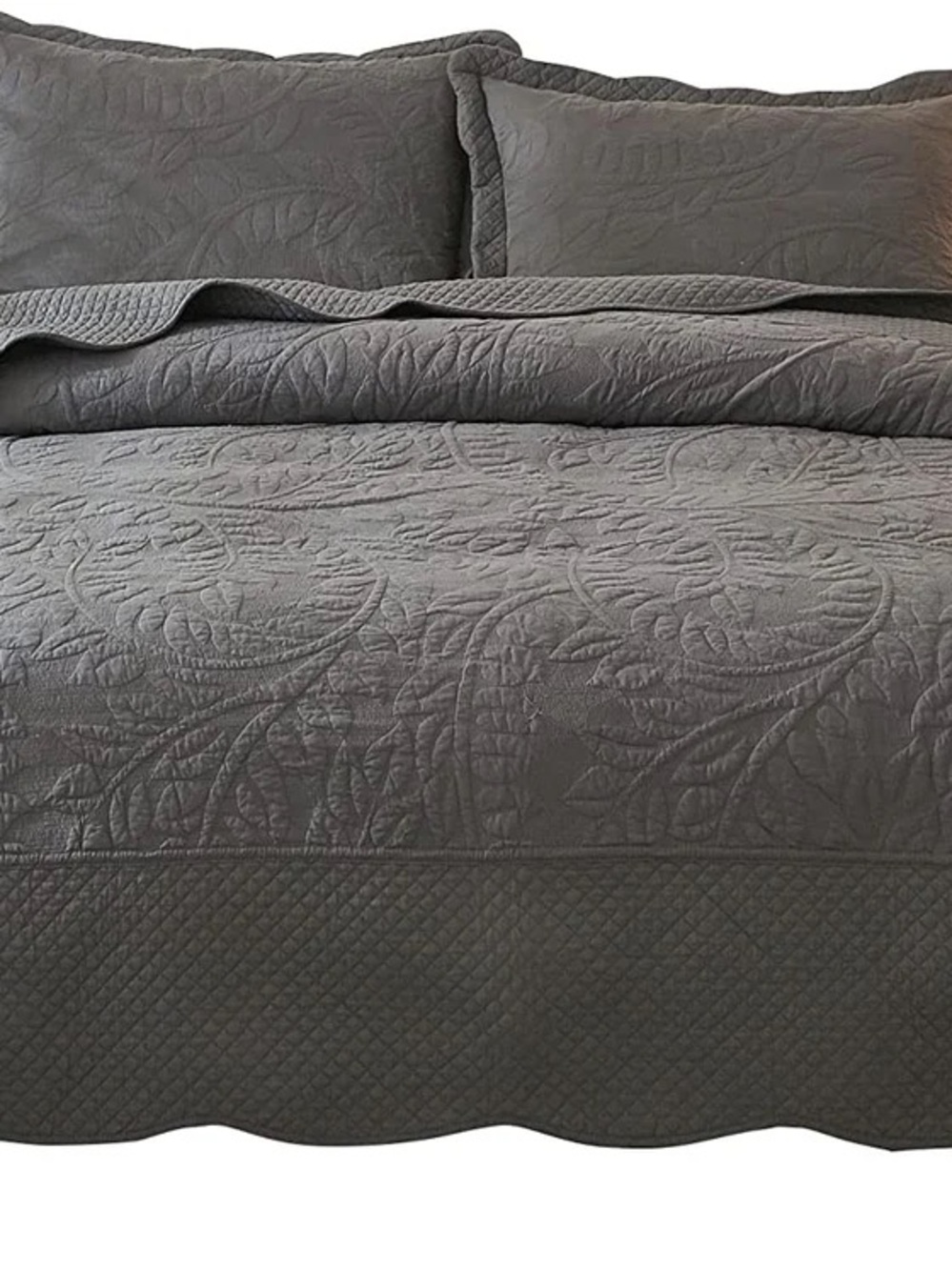 3 PIECE 100% COTTON QUILT SET, OVERSIZED QUILTED BEDSPREAD